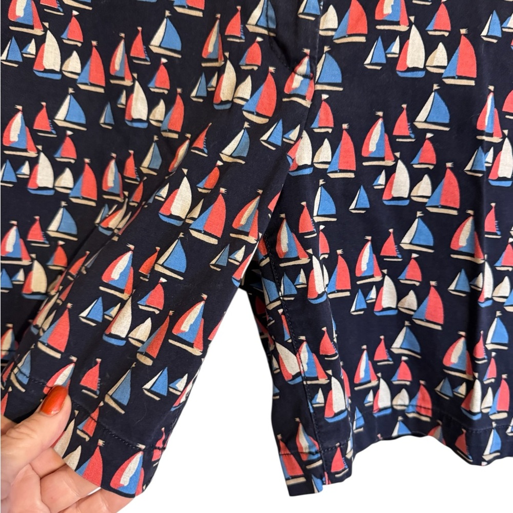 Talbot's Navy Sailboat-Print Shorts Size: 10 #H - Picture 2 of 8